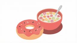 Donuts and sugary cereal representation